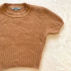 Antonio Melani Nude Tan Crop Top Medium Sweater Authentic